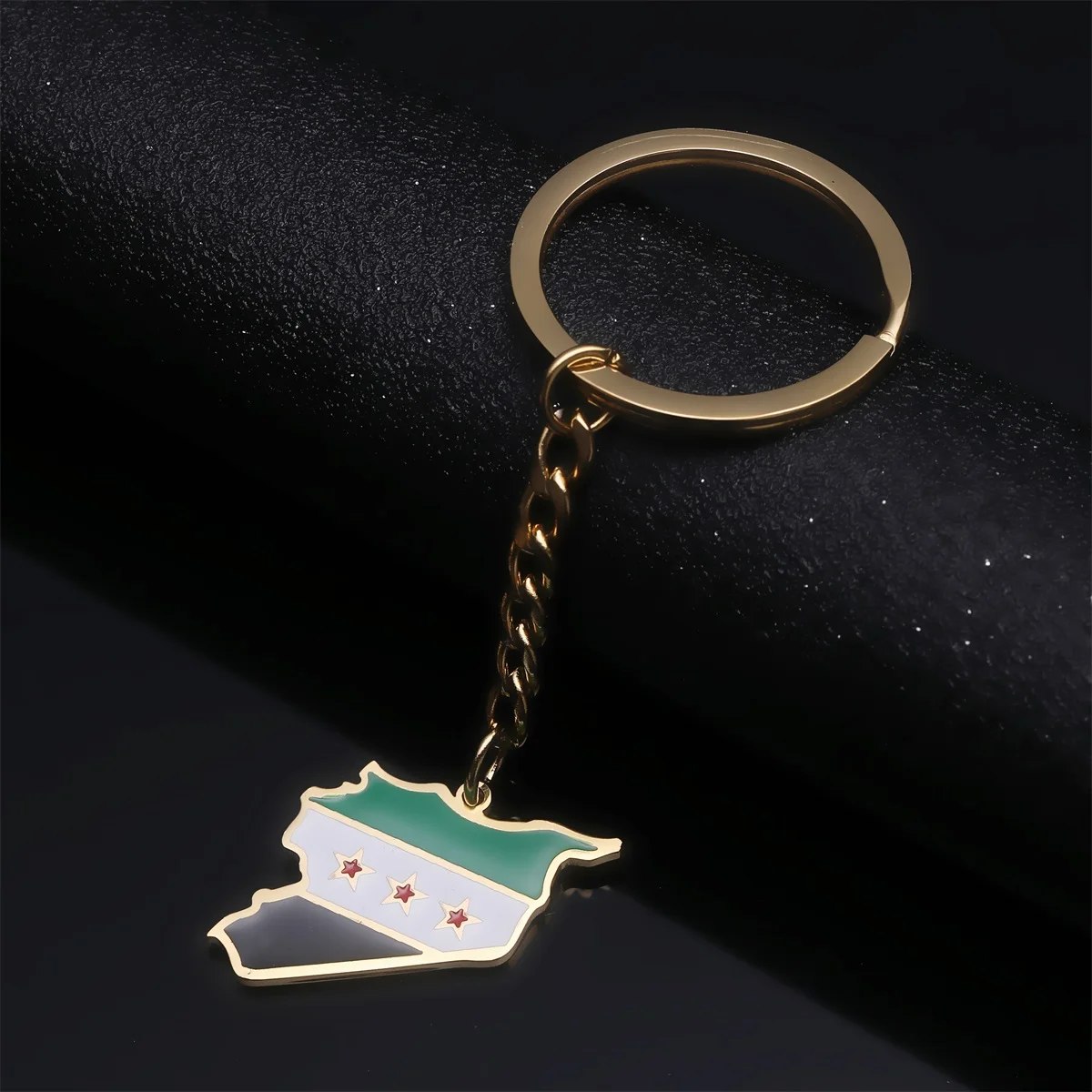 Syria Map With Flag Keychain Jewelry Syria Map Jewelry 4