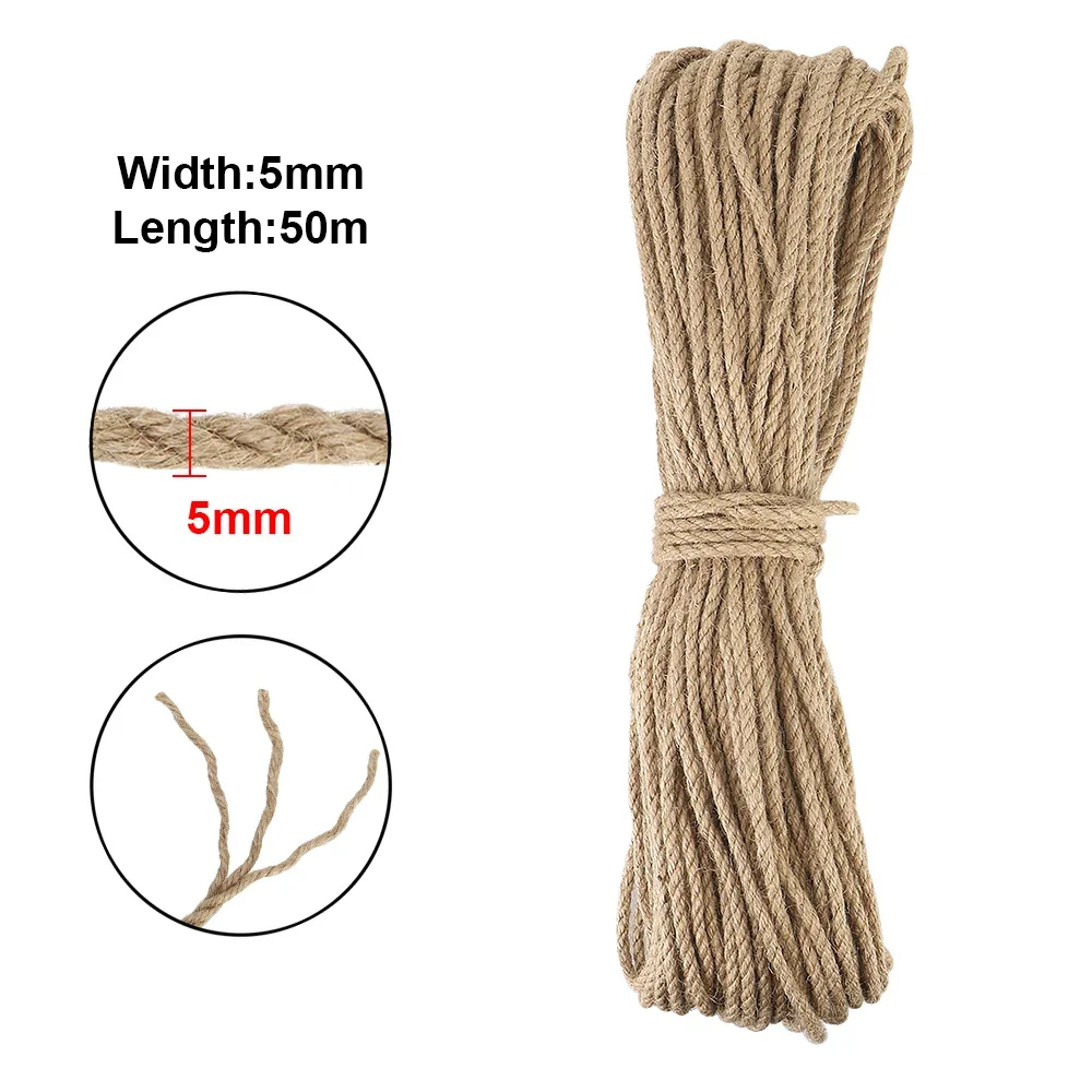Natural Sisal Rope Twine Desk Legs Binding Rope Cat Climbing Frame Cat Sharpen Claw Replacement DIY Scratching Post Toy