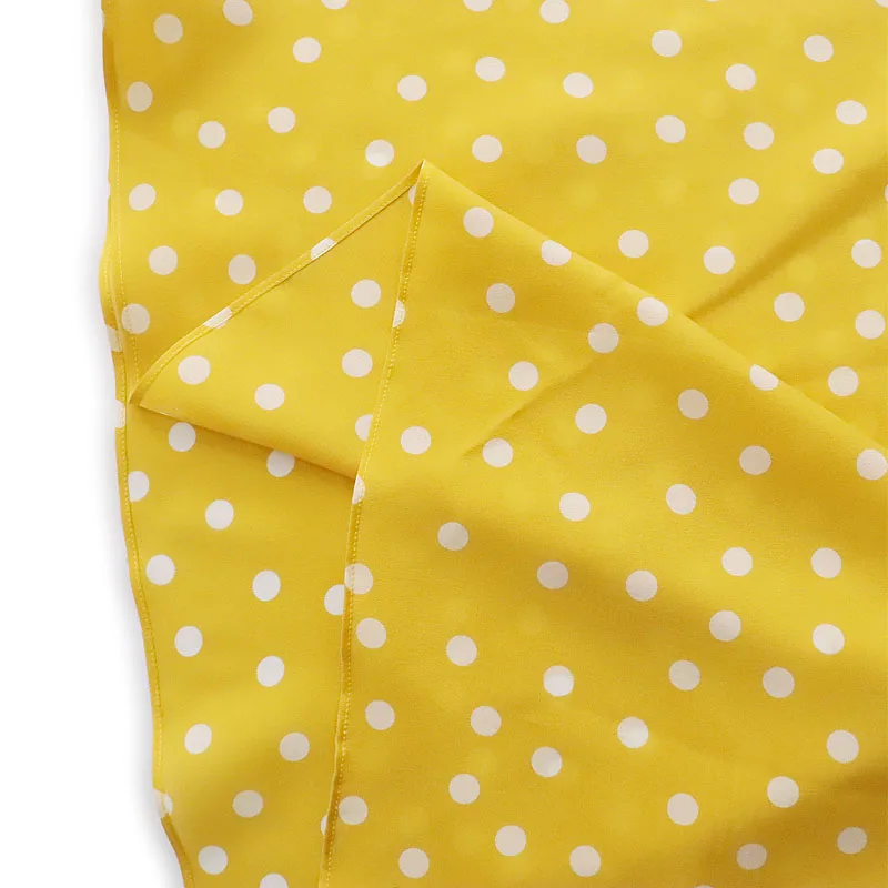 Yellow Polka Dot Mulberry Silk Dress 5 / 4 Sleeve Women's Fashion V-neck Silk Commuter 2022 New Style bathing suit wrap skirt