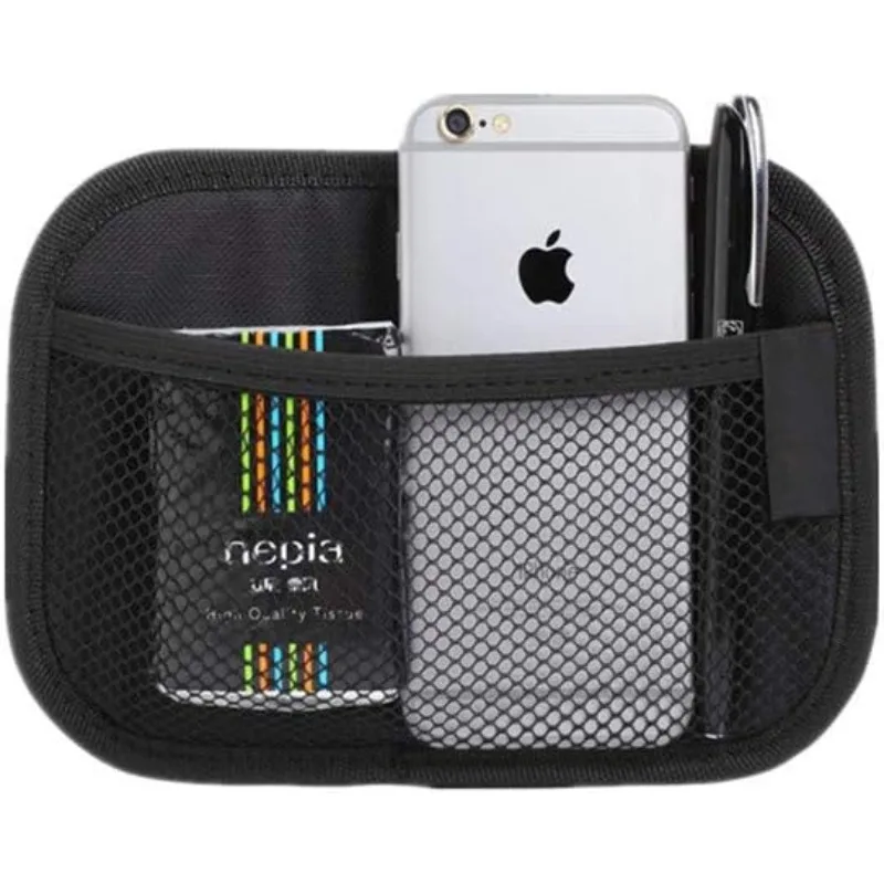 자동차 시트 네트 포켓 홀더, 범용 자가 접착식 수납 포켓 (휴대폰, 지갑, 카드, 열쇠 등) 자동차 시트 뒷면/측면 도어 정리함