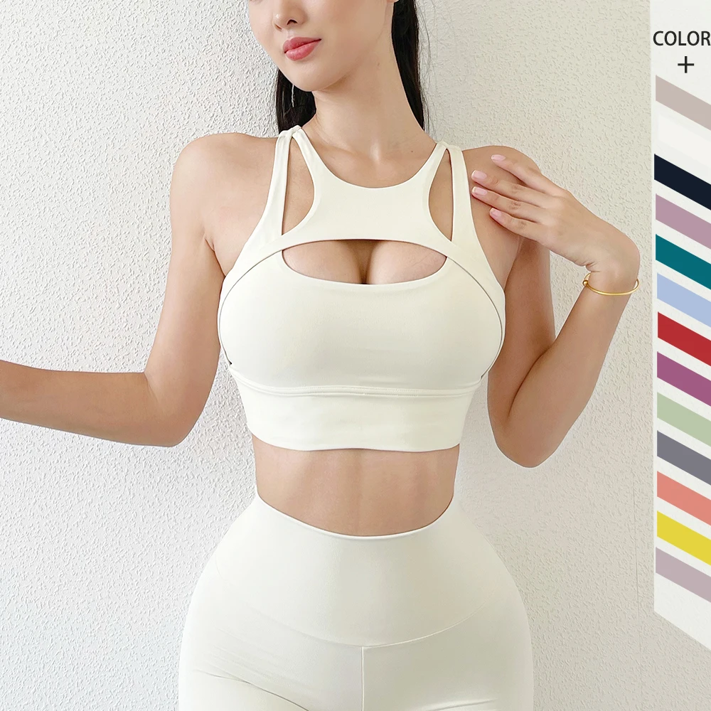 2022 Women's Sports Bra Sexy Tight Crop Top Elastic Gym Sport Yoga Bras  Bralette Crop Top Sportswear Chest Pad Removable Bras - Sports Bras -  AliExpress