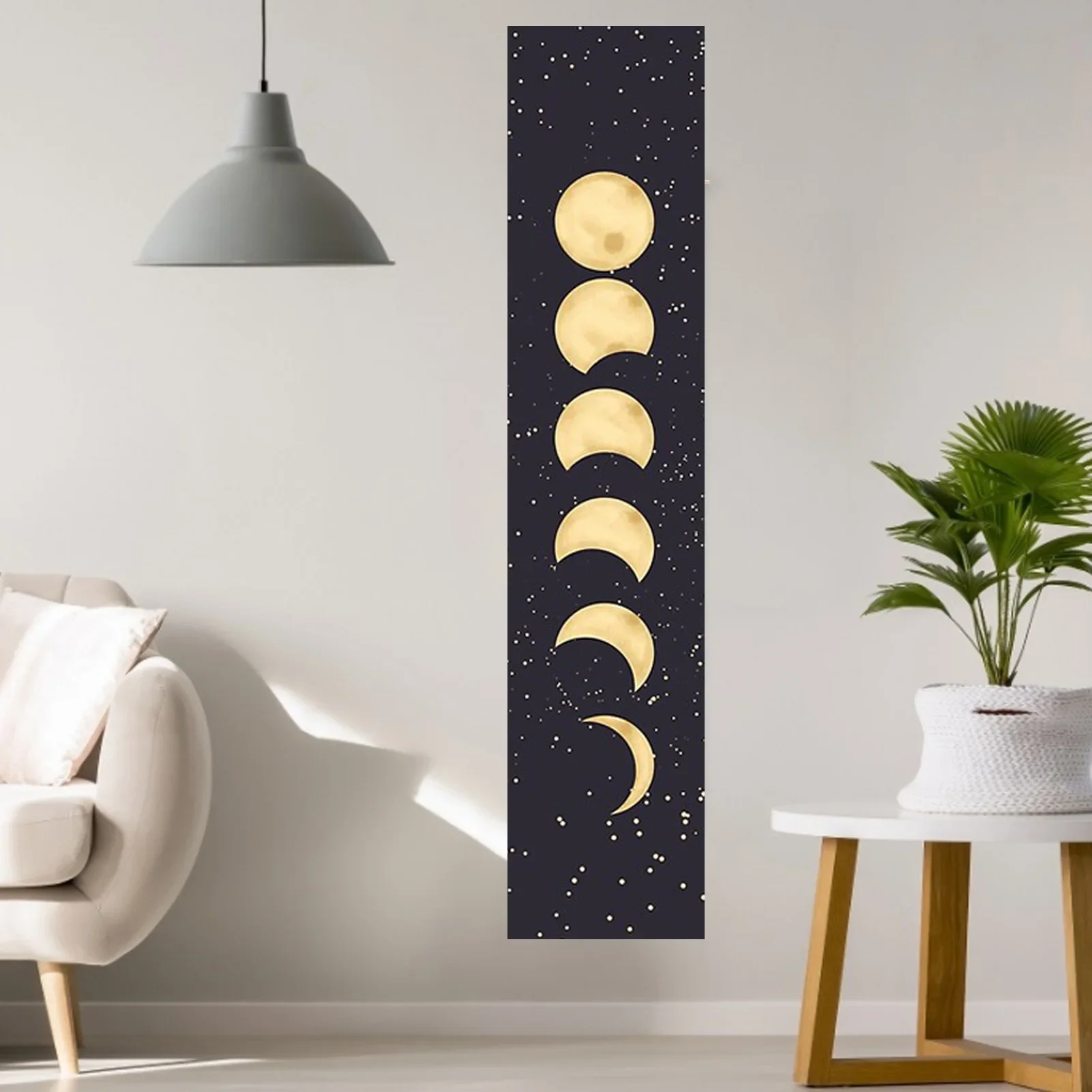 

Psychedelic Moon Phase Tapestry Black Galaxy Night Sky Wall Hanging Moon phase Throw Blanket Home Decor Wall Hanging tapestry