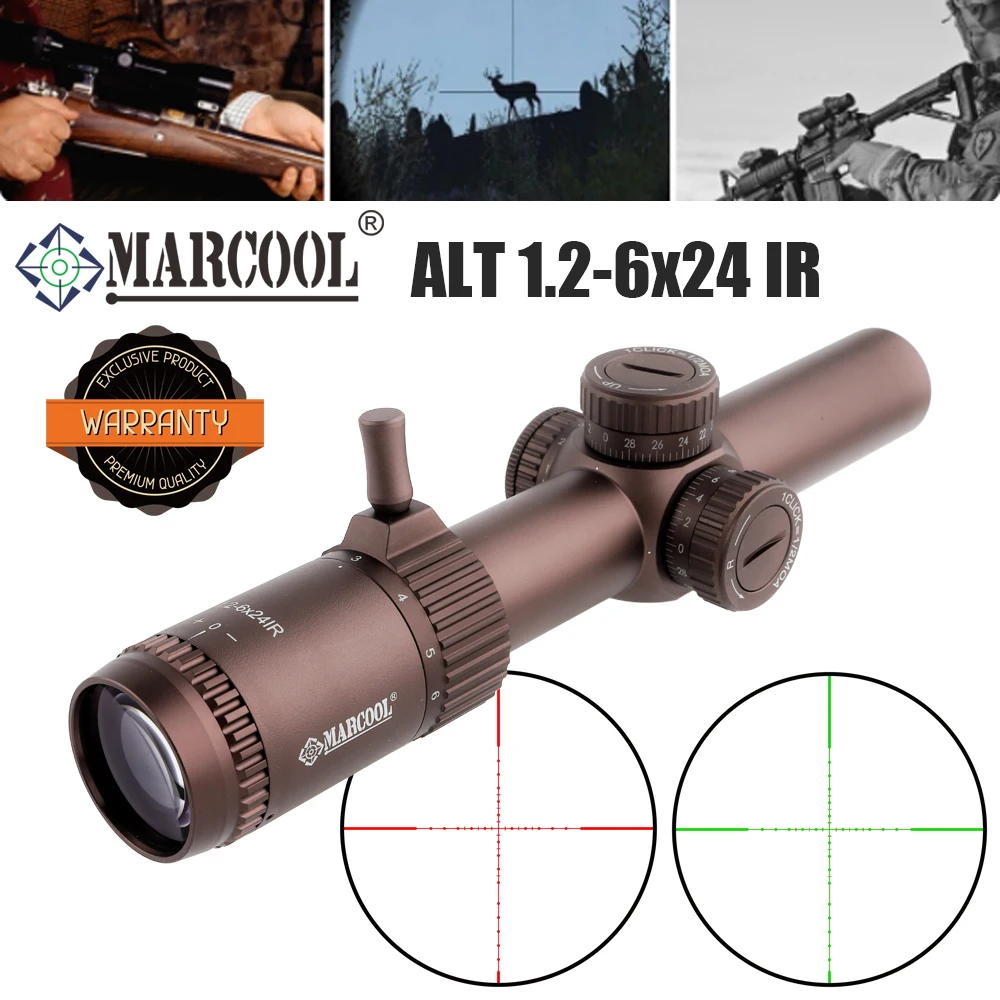 

Marcool ALT 1.2-6X24 Rifle Scope for Hunting SFP Riflescope with Red Illumination 25.4mm Tactical Optics Sight Airsoft Equipment