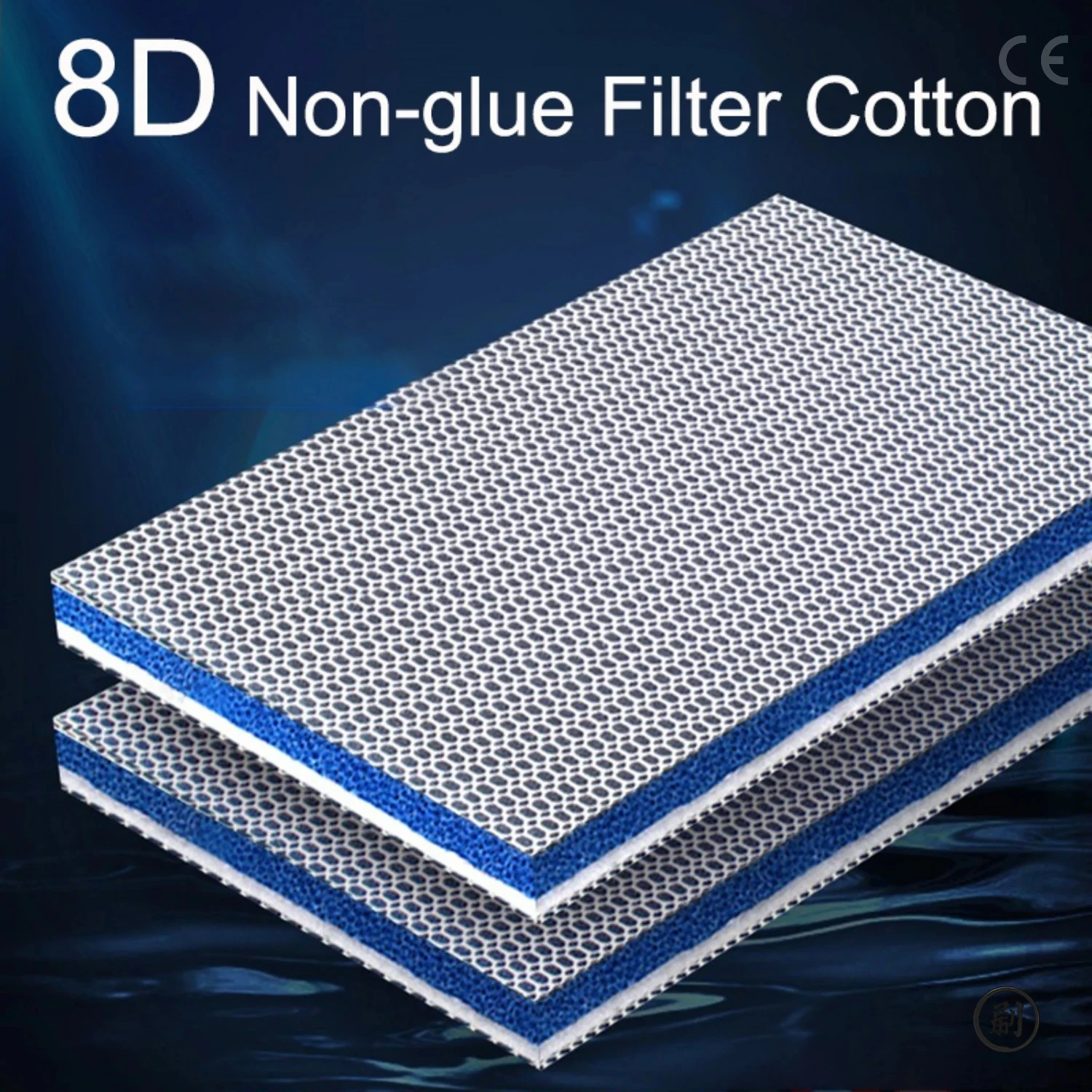 Aquarium Filter 8D Sponge Filter Cotton Denitrifier 8 Layer Non Gel Pad for Fish Tank