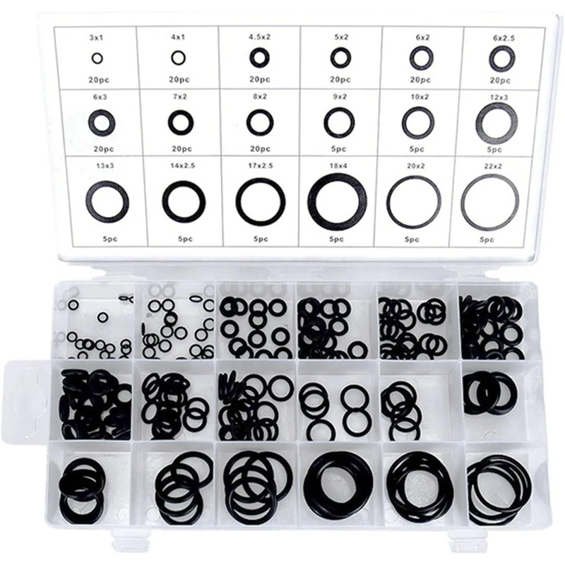 

225PCS Rubber O-Ring Sealing Classification Gasket Kit Set Washer Ring Kit For Plumbing Automotive Mechanic Repairs