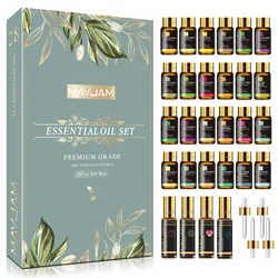 Pure Natural Essential Oils Gift Set - 28pc Aromatherapy Collection for Massage, Shower & Diffuser with Soothing Scents (28pcs New Package)