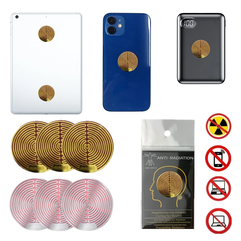 HELEVIA 6Pcs EMF Protection Cell Phone Stickers Anti Radiation Protector  Sticker EMF Blockers for Mobile Phones Laptop and All Electronic Devices