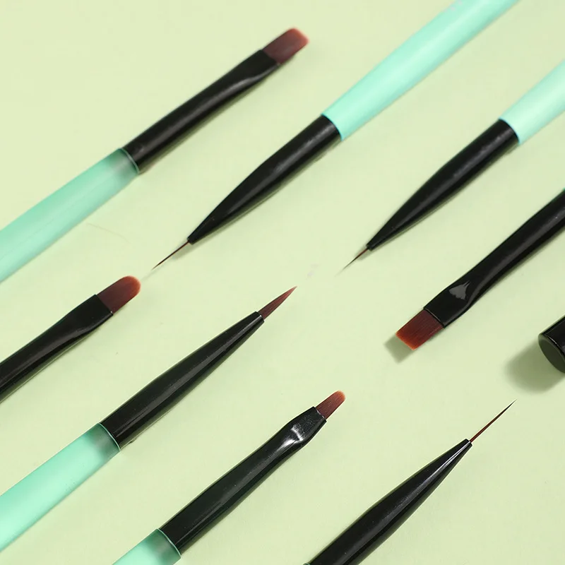 1PCS Green Nail Art Brush Painting Drawing Pen Acrylic Gel UV Extension Brush Nail Stripes Lines Liner DIY Manicure Tools 5