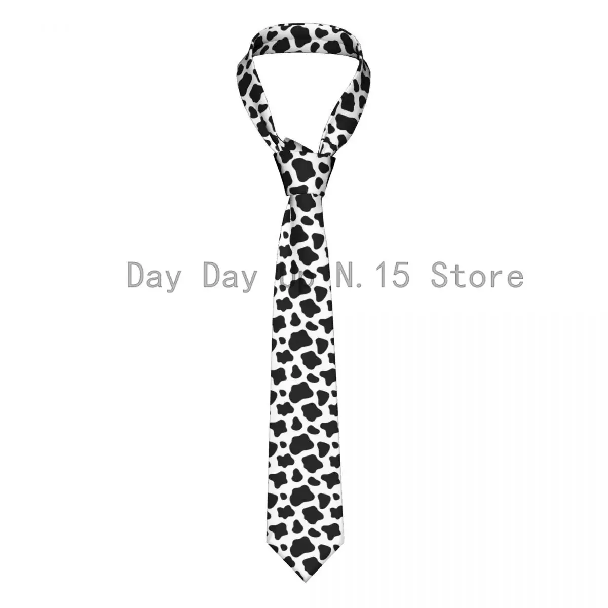 

Black And White Cow Pattern Tie For Men Women Necktie Tie Clothing Accessories