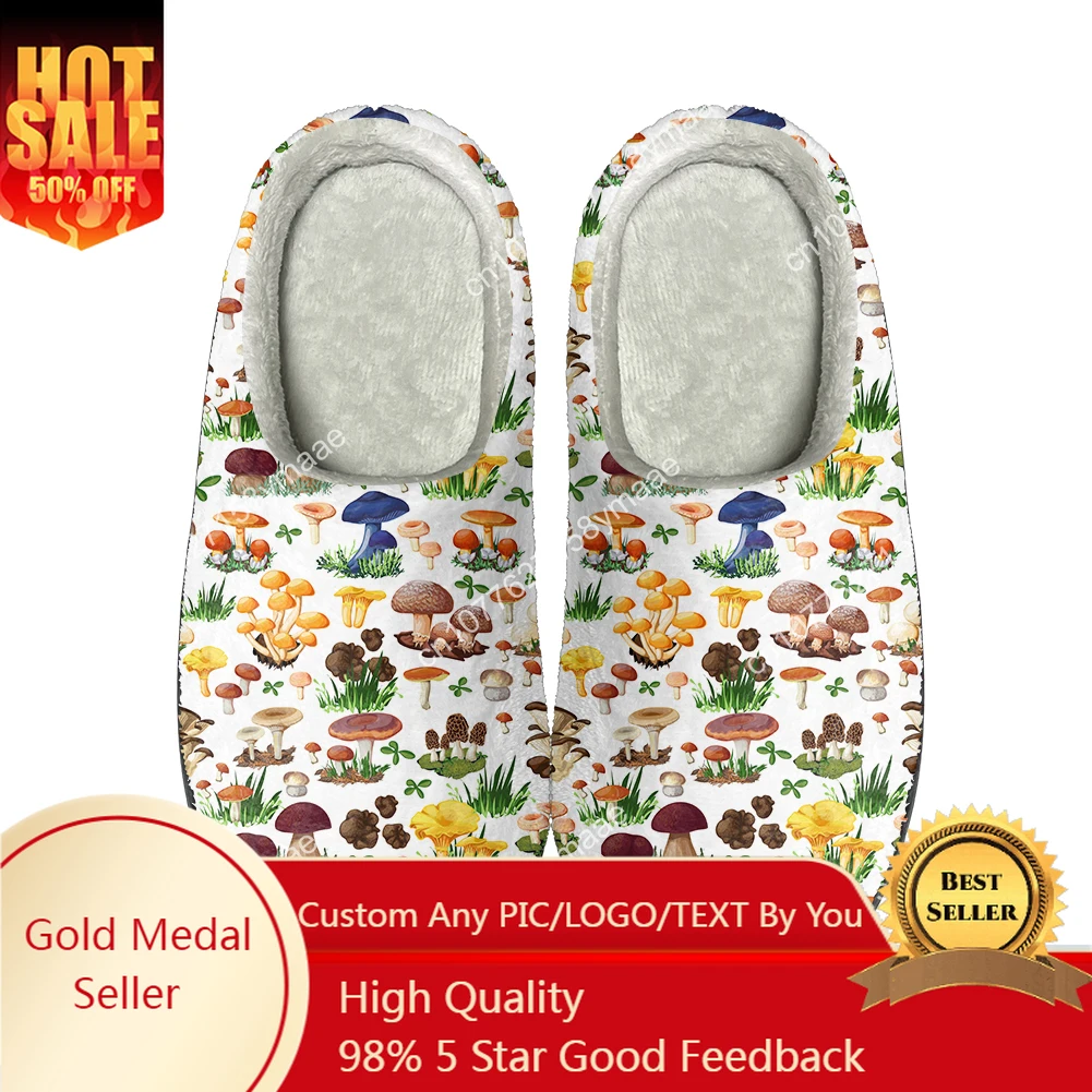 Mushroom Fun Home Cotton Custom Slippers High Quality Mens Womens Teenager Plush Fashion Casual Keep Warm Shoes Thermal Slipper