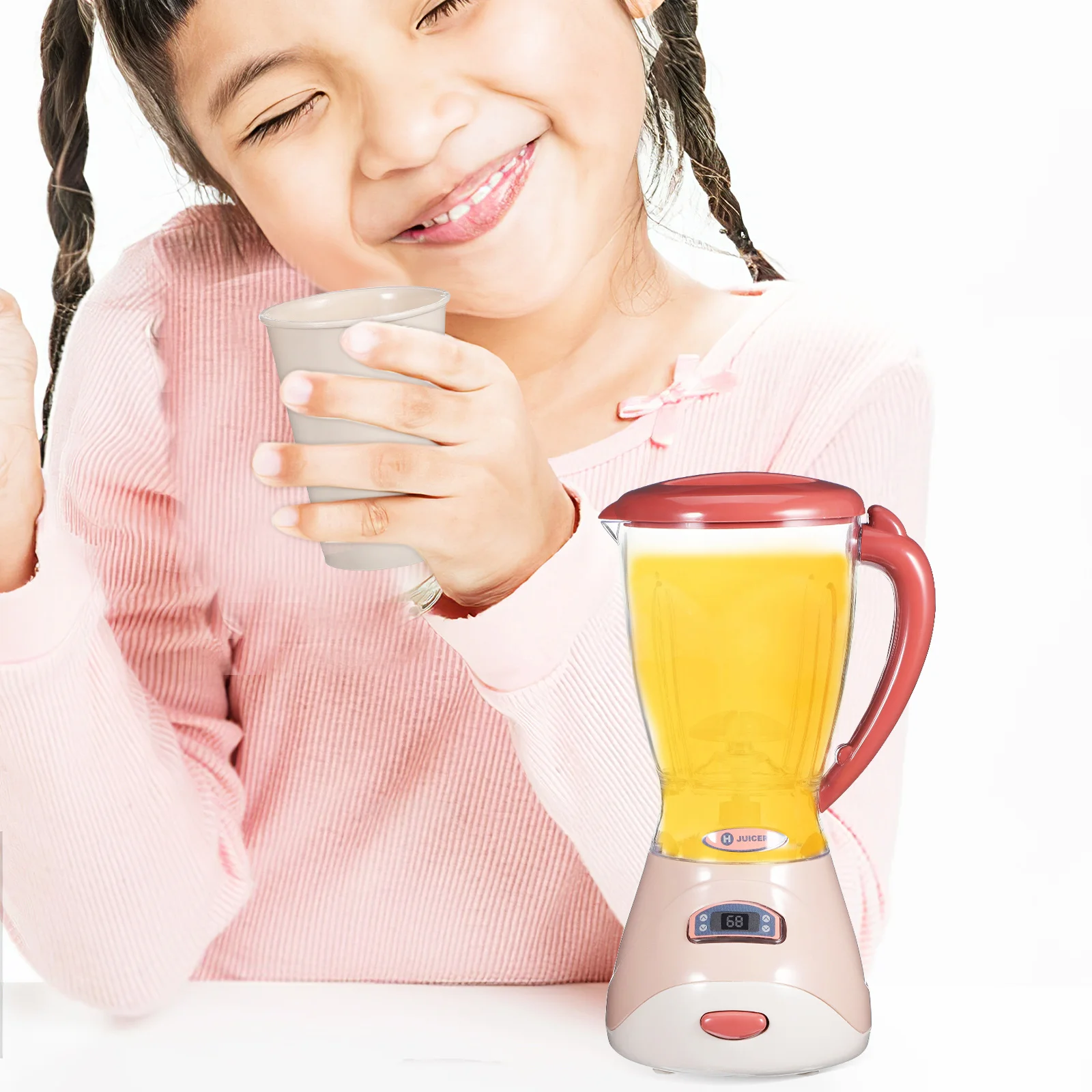 Electric Toy Blender Kids Juicer Play Kitchen Accessories Mini Juicer Toy Kitchen Pretend Playset Sturdy
