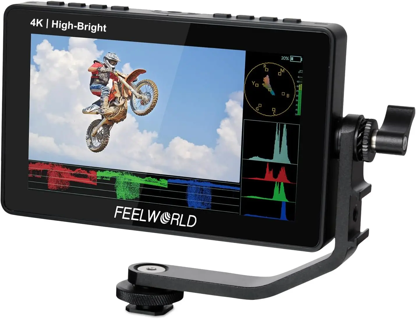 

FEELWORLD F5 PROX 5.5 Inch 1600nit Touch Screen DSLR Camera Field Monitor IPS 1920x1080 3D LUT 4K HDMI F970 External Kit