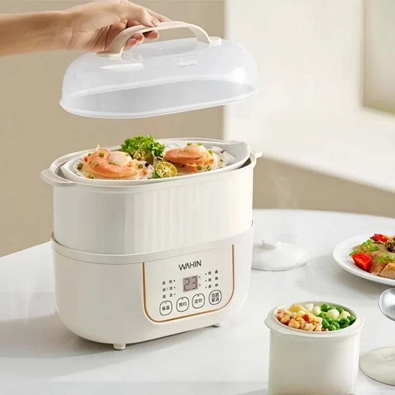 220V Electric Stew Pot Ceramic Double-bladder Electric Stew Pot Waterproof Household Automatic Soup Steamer
