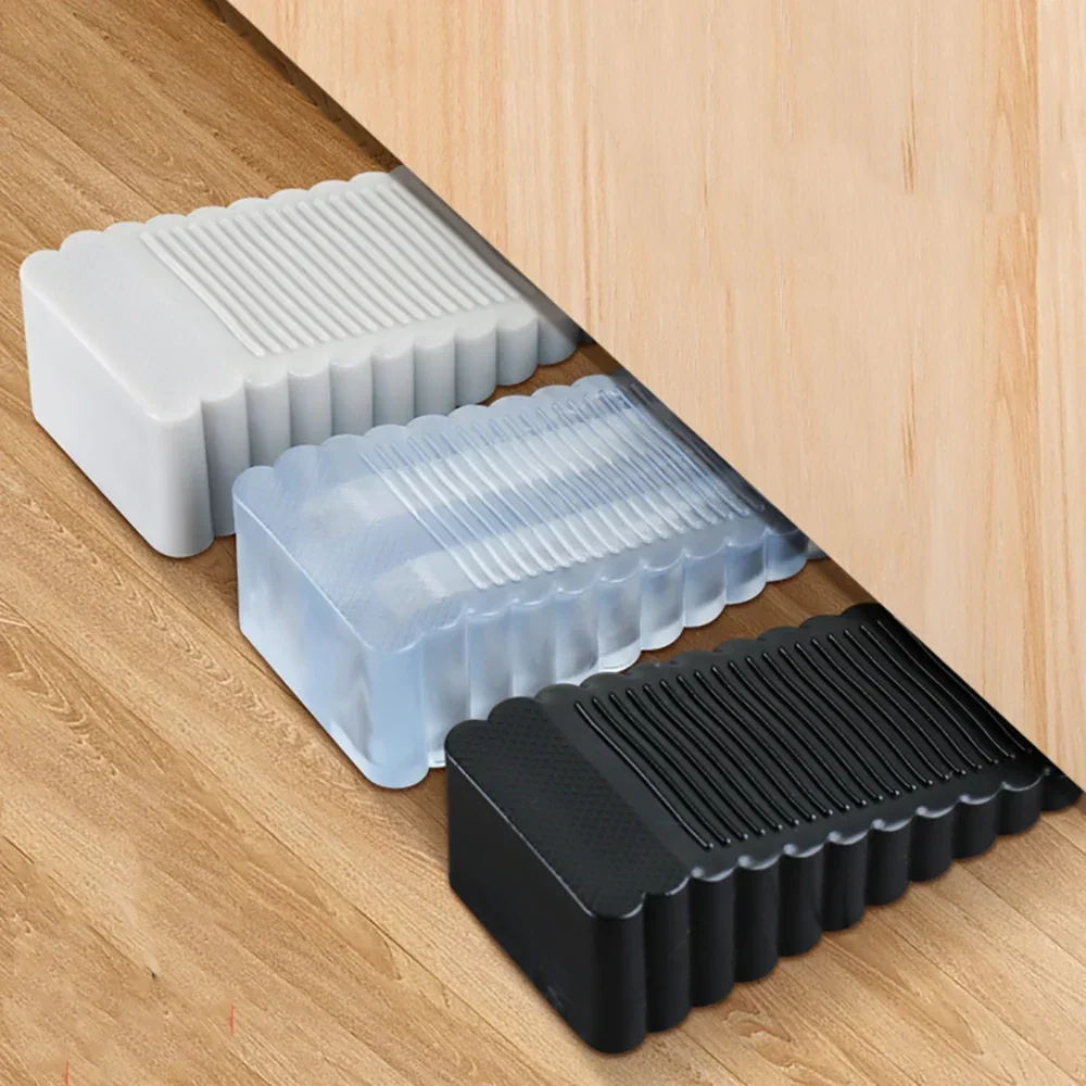 Door Bottom Stopper Reusable Shock Absorbent Block Wedge Door Stopper Home Office Anti-collision er Children Protection