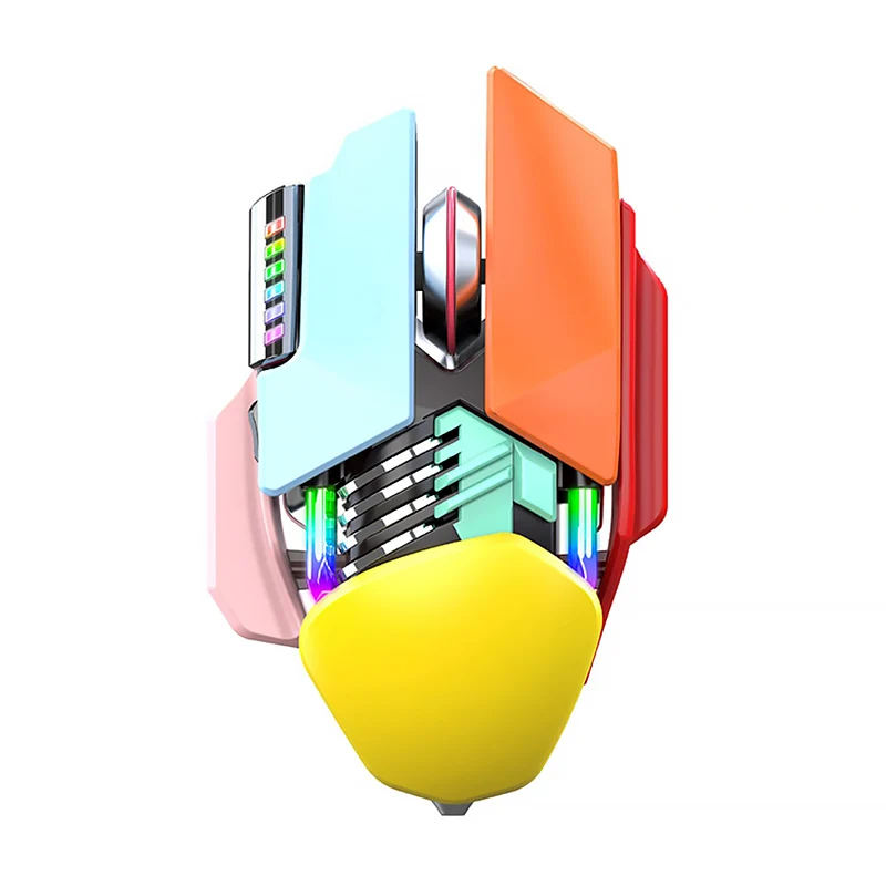 Mouse para Jogos sem Fio para Jogadores de pc Programável Ergonômico Rgb Usb 2.4g 3200 Dpi Botões