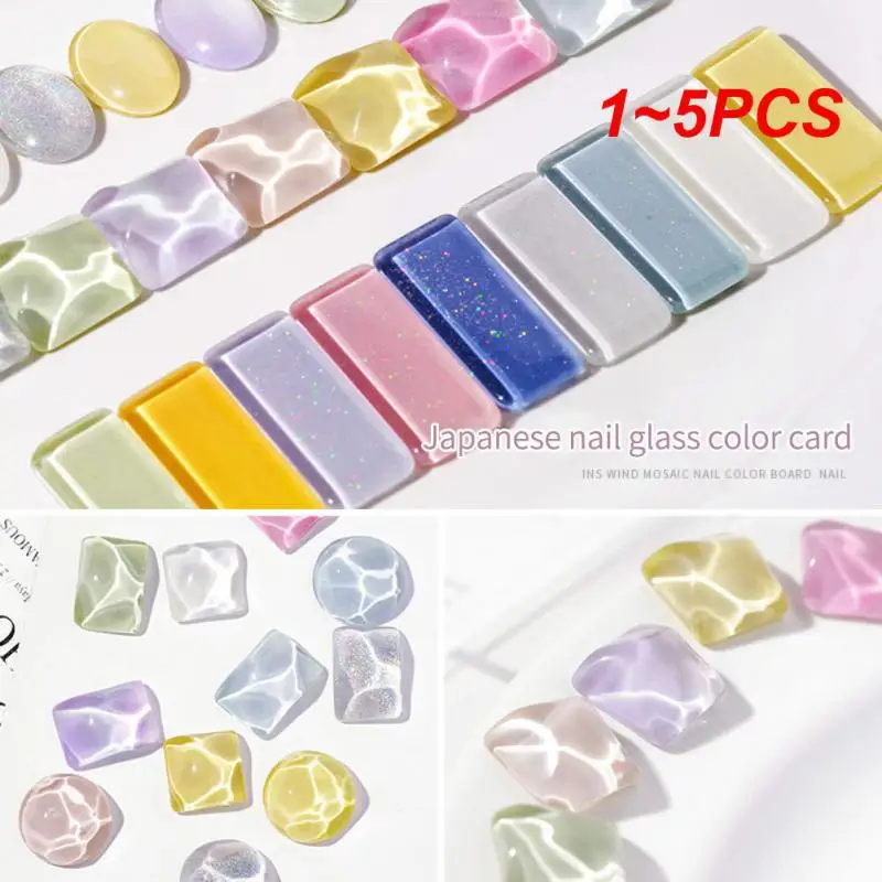 1 ~ 5Pcs Clear Nail Glass Color Card Nail Swatches Card Display Chart Gel Polish Template Nail Art Sample Stand Tavolozza Acrilica