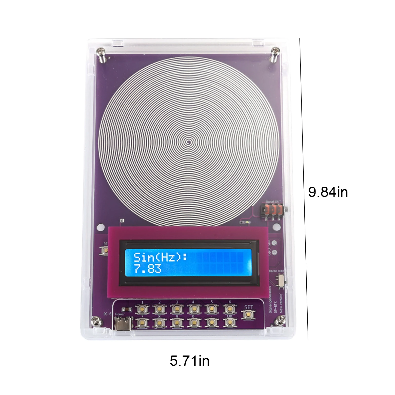 Generatore di Onde Schumann 7.83Hz, Generatore di Onde Sinusoidali a Frequenza Variabile 0.01-100000Hz con Display LCD, Sintonizzabile per Test di Laboratorio - immagine 6