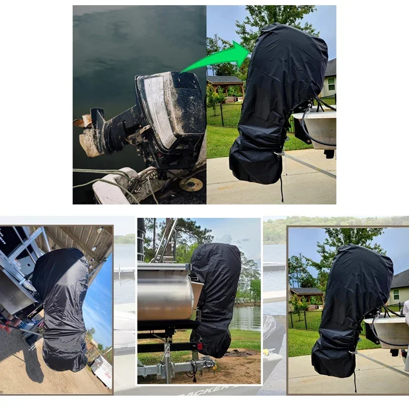 420D 6-225HP Yacht Full Outboard Motor Engine Boat Cover Anti UV Dustproof Cover Marine Engine Protection Waterproof boat cover,outboard motor cover