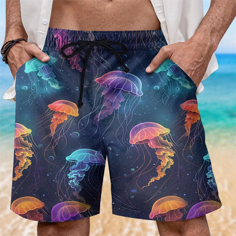 Ocean Jellyfish Graphic Short Pants For Men Clothes Casual Hawaiian Male Beach Shorts Jelly Fish Sea Trunks Animal Boy Trousers 5