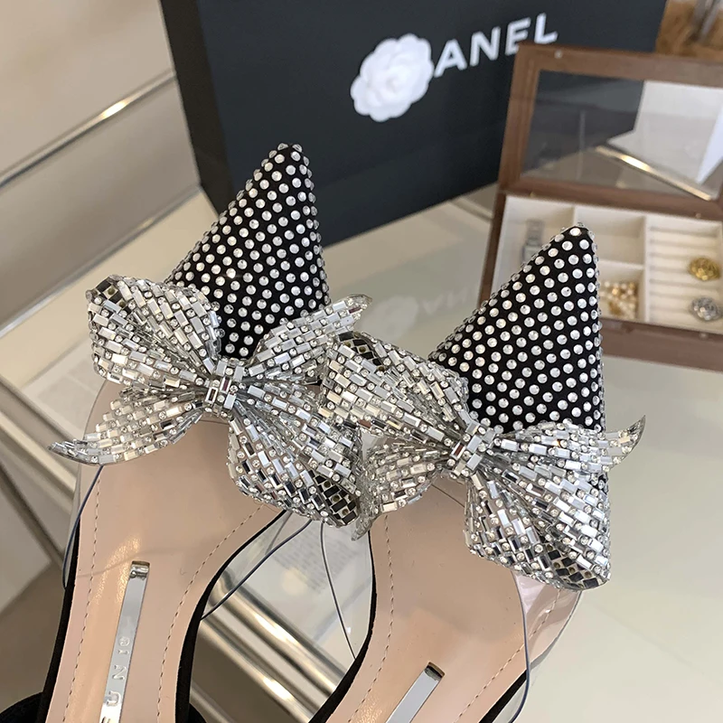 2024 Summer New Style British Pointed Buckles Fashion Genuine Leather Shoes For Women Sandals Fashion Comfortable Stiletto Heels