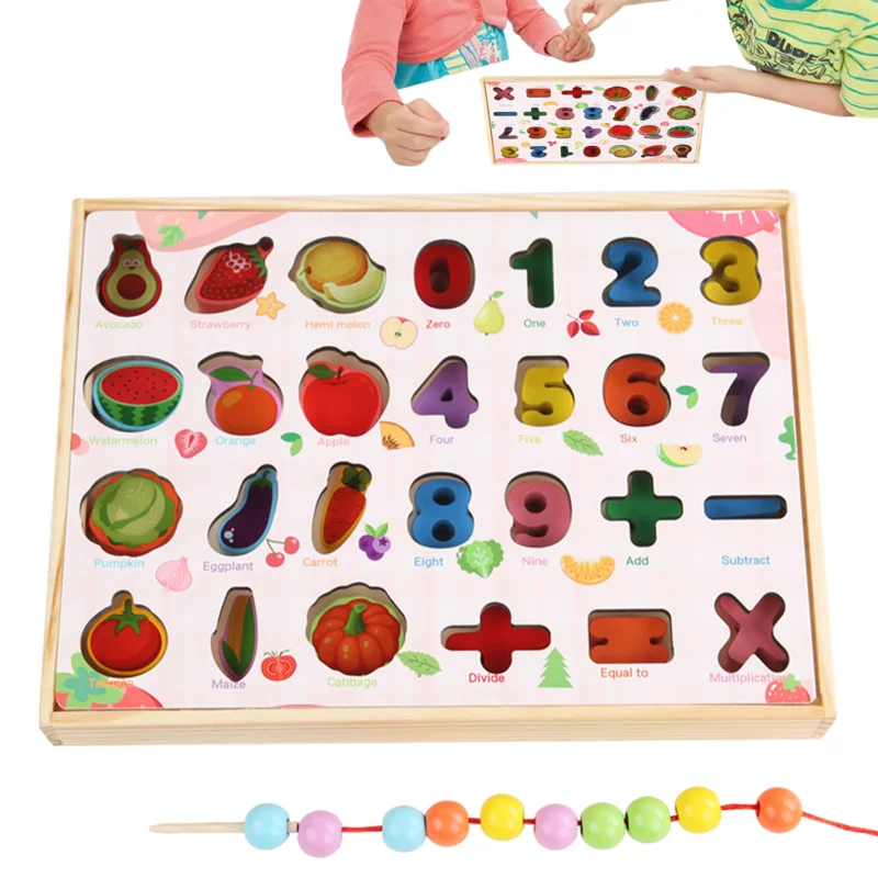 

Бусины Монтессори, игрушка для распознавания цветов, забавная Милая деревянная головоломка с именем, рождественские подарки на день рождения