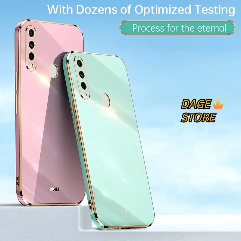 Casing for Oppo A31 2020 A8 Solid Color Straight Edge 6D Plating Phone Case Soft Cover_voghion.com