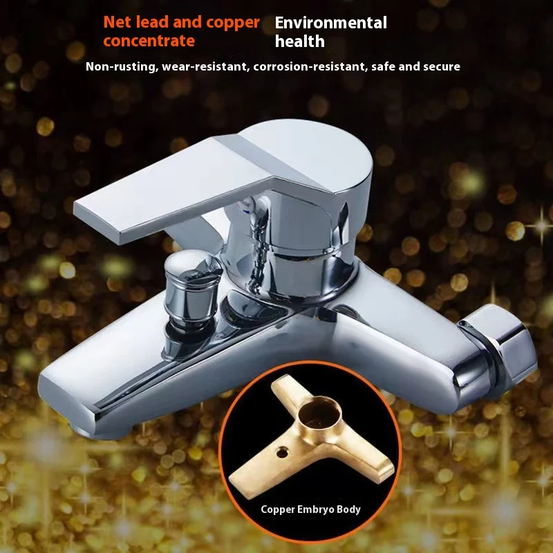Home Bathroom Triple Shower Faucet Support Hot and Cold Water Faucet Bath Bath Mixer Valve Shower Set Bathroom Accessories 2
