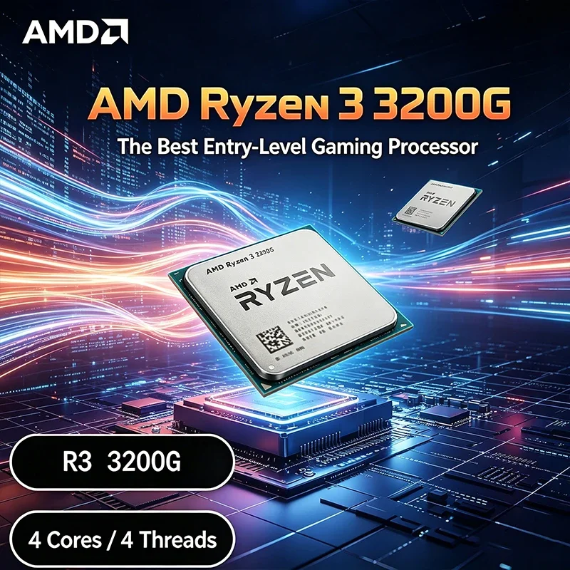 AMD 라이젠 3 3200G 프로세서 4코어 4스레드 3.6GHz 기본 속도 4.0GH..