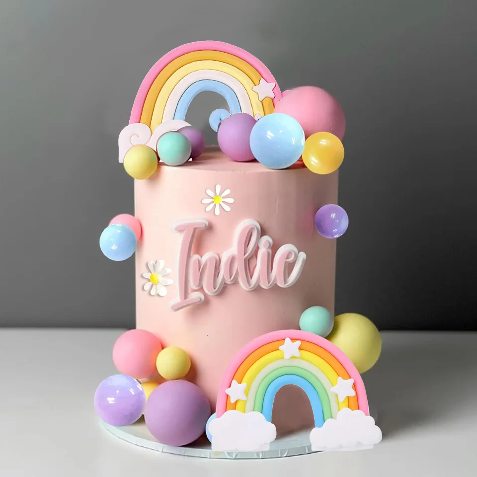 Taarttopper Regenboog met naam