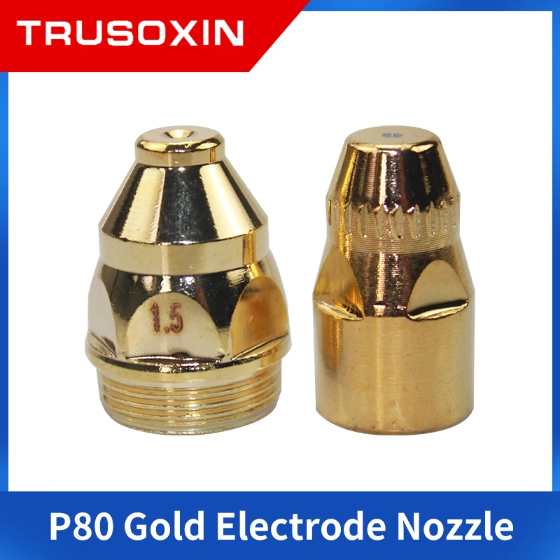 P80 Air Plasma Welding Nozzle Cutting Machine Consumables High Quality P80 CNC Cutting Knife Electrode 10PCS + Nozzle 10PCS
