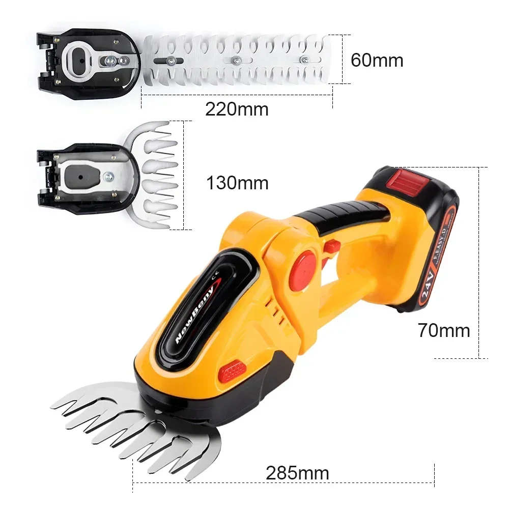 2-in-1 Garden Tools Electric Hedge Trimmer 24V Cordless Rechargeable Home Shrub Scissors Weeding Pruning Lawn Mower For Makita 6