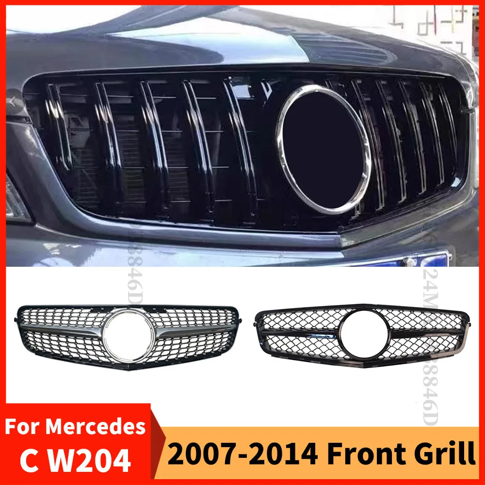 

Perfect Match Front Bumper Grille Hood Grill For Mercedes Benz C W204 C43 2007-2014 C180 C200 C250 C300 AMG GT Diamond Tuning