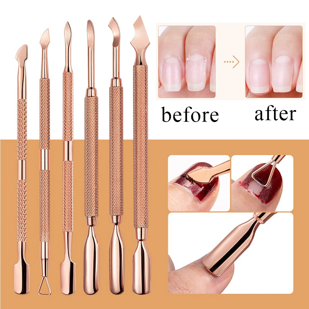 

Stainless Steel Cuticle Pushers Nail Polishing Cuticle Pusher With Spoon End Multi-use Gel Polish Removal Manicure Accessories