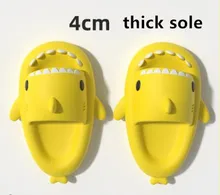  4cm Thick Sole Man Women Shark Slippers Size 47 2022 Summer Home Anti-skid Couple Parents Kids Indoor Household Funny Slippers 