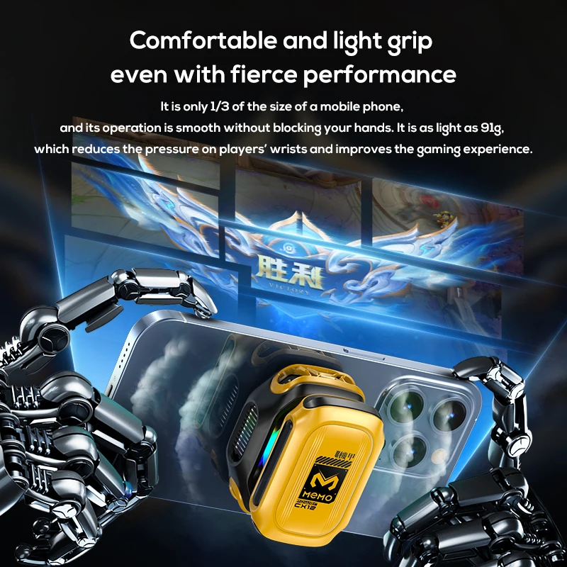 MEMO CX12 Mobile Phone Cool Heat Sink AI Semiconductor Battery Digital Display Cooling Radiator for IOS Android PUBG Cooler phone cooler,mobile radiator,cell phone fan,mobile heat dissipation plate