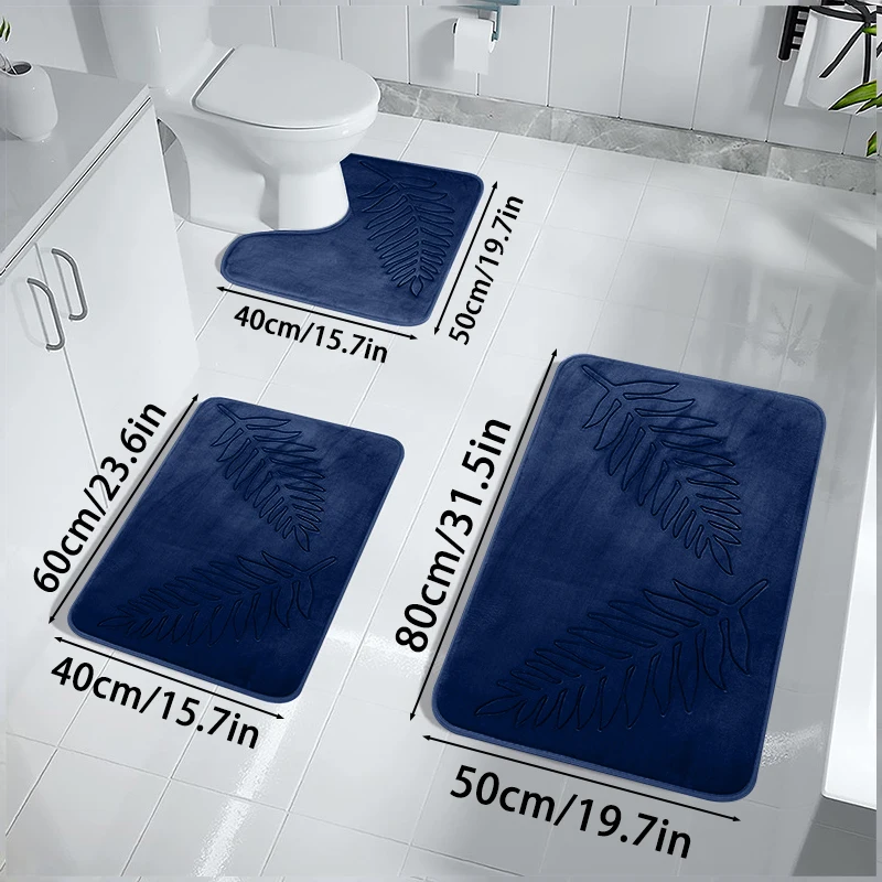 Memory Foam Bath Mat Anti-slip Door Mat Extra Soft Non-Slip Quick Dry Comfortable Absorbent Toilet Mat Bathroom Rug For Home 9
