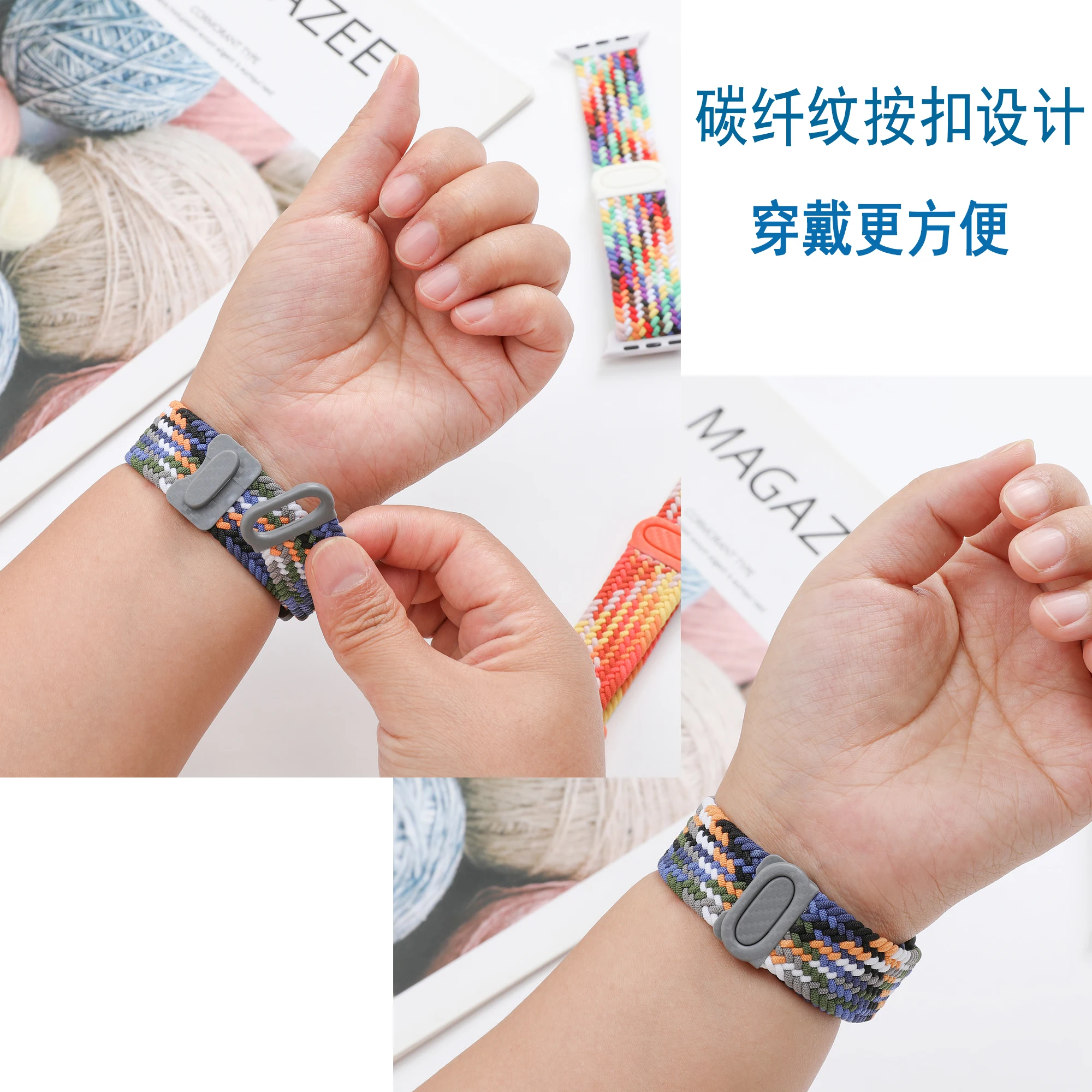 Braided solo loop Strap For Apple watch band 44mm 40mm 45mm 41mm 49mm 38mm Elastic bracelet iWatch series 9 8 7 6 5 se Ultra 2