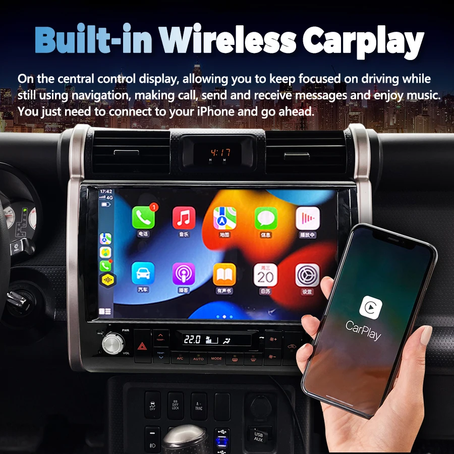 13.3" Android 13 Car Radio For Toyota FJ Cruiser J15 2007-2020 Carplay GPS Navi