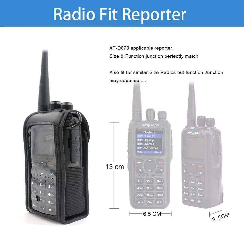 Haute Qualité Portable Radio Étui Souple Pour Anytone AT-D878UV Ham Radio Sac De Protection En Cuir En Gros Livraison Rapide