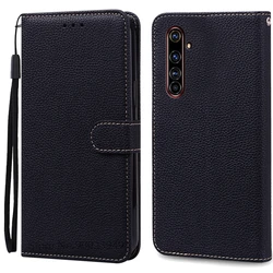 Leather Wallet Flip Case, Premium Phone Cover and Protective Shell for Realme X50 (Black)