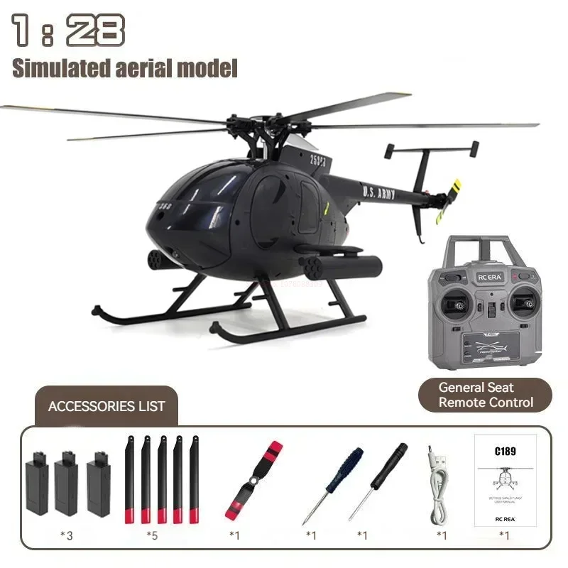 thumbnail image 1 of Helicóptero RC Tusk Md500 de doble motor sin escobillas, modelo de simulación de giroscopio de 6 ejes, modelo de juguete de simulación, modelo de preventa RC Era New 1:28 C189 Bird, 1 of 5