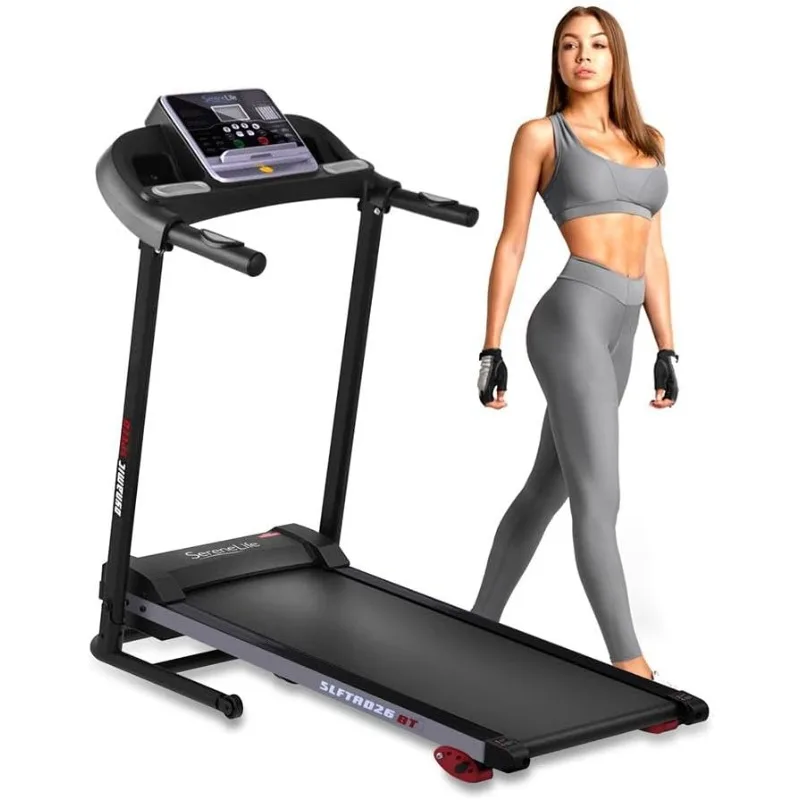 

SereneLife Folding Treadmill - Foldable Home Fitness Equipment with LCD for Walking & Running - Cardio Exercise Machine