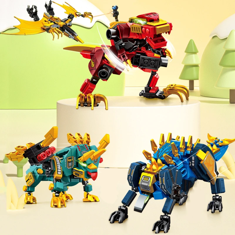 Giocattolo Dinosauro Mech 3 In 1 – Set Costruzioni STEM 811 Pezzi – Mattoncini Compatibili Lego – Regalo Per Bambini 8-14 Anni - 2