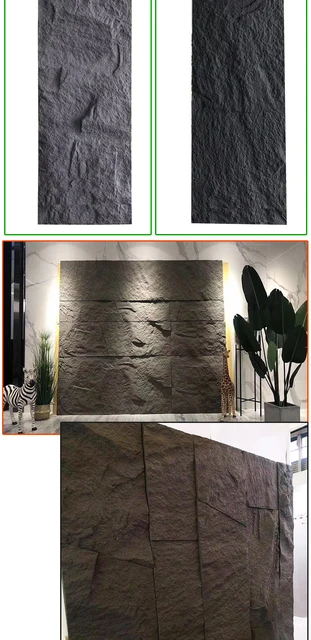 Piedra cultural ligera de PU para decoración de pared, 60x60cm, simulación  de seta, piedra de cerámica ligera, pared de fondo de escombros