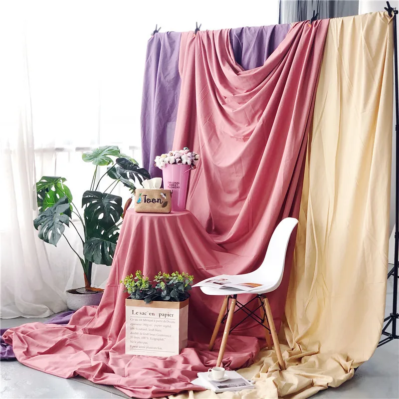 Polyester Photography Backdrop Thicken Backdrops Monocromático Photo Studio Pano para Tiktok Live Branco Preto 4x2.4m
