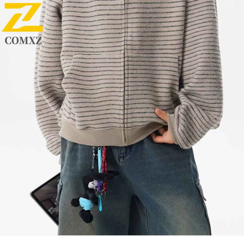 COMXZ 2025 New Men Women Two-Tone Casual Knit Cardigan Jacket Spring Autumn Loose Slim-Fit Versatile Lightweight Sweater Coat