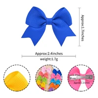 Solid Ribbon Bowknot Hair Clips For Baby Girls Handmade Cute Bows 1