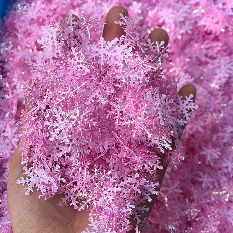 Christmas Ornaments 300Pcs Christmas Snowflakes Party Confetti New Year Fake Snow Frozen Party Tree Crafts christmas ornaments winter snow decoration