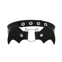 Collier ras du cou en cuir PU pour femme, chauve-souris noire, Punk, Sexy, serrure en forme de cœur, clé, pointe gothique, accessoires de Cosplay, bijoux de fête, nouveau 5