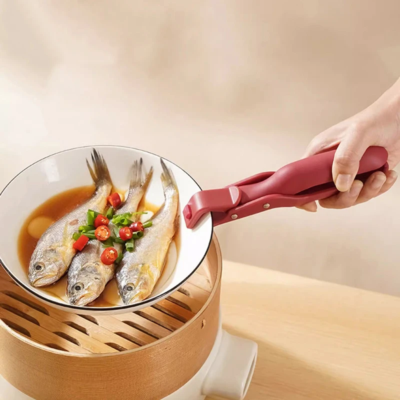 

Bowl Spoon Dish Clamp Pot Pan Gripper Clip Hot Dish Plate Bowl Clip Tongs Anti-scald Non-slip Handle Kitchen Gadgets